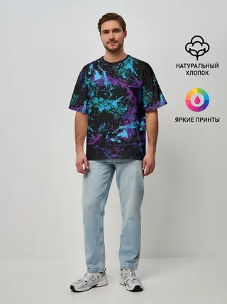 Мужская футболка оверсайз / Брызги