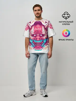 Мужская футболка оверсайз / Маска Ханья светлая