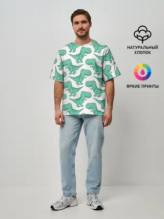 Мужская футболка оверсайз / Динозавры