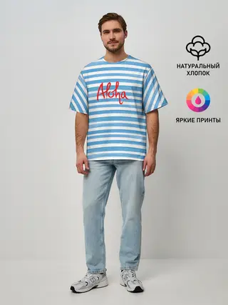 Мужская футболка оверсайз / ALOHA