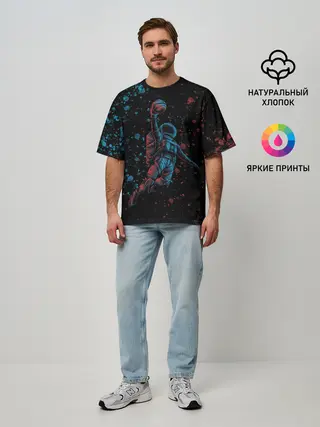 Мужская футболка оверсайз / Space Dank