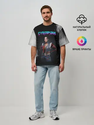Мужская футболка оверсайз / Панам Палмер | КИБЕРПАНК 2077