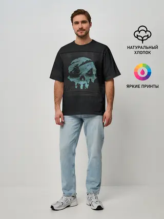 Мужская футболка оверсайз / Skull of pirate