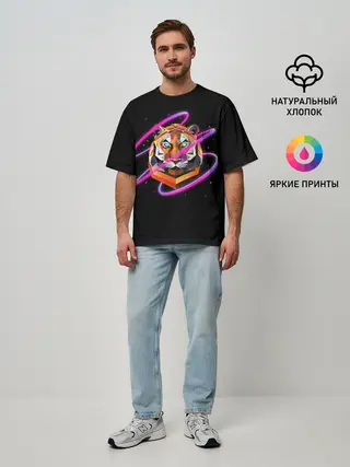 Мужская футболка оверсайз / Тигр