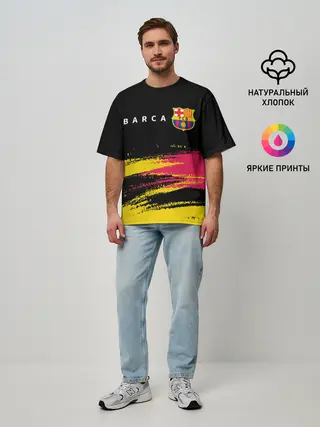 Мужская футболка оверсайз / BARCELONA / БАРСЕЛОНА
