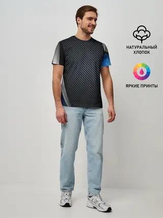 Мужская базовая футболка / Хромированная 3D броня