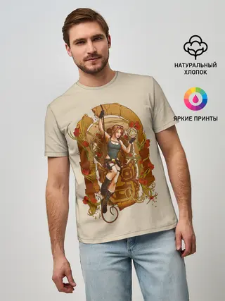 Мужская базовая футболка / Лара с сокровищем