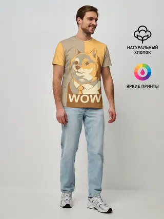 Мужская базовая футболка / Doge Wow