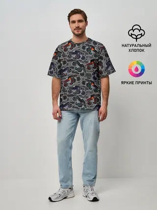 Мужская футболка оверсайз / Джипы