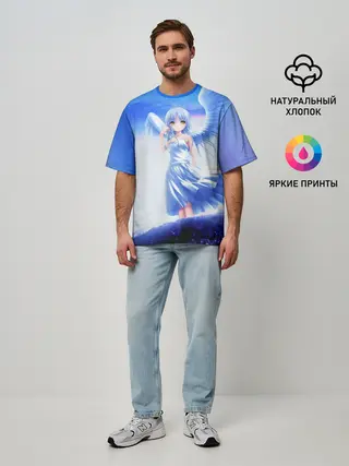 Мужская футболка оверсайз / Аниме ангел