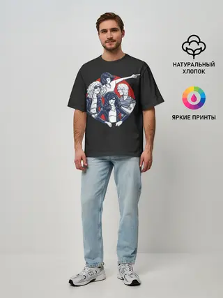 Мужская футболка оверсайз / Рамонс в сборе