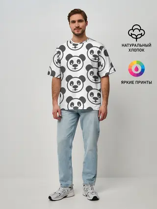 Мужская футболка оверсайз / panda
