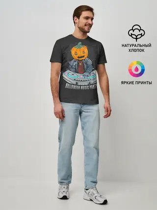 Мужская базовая футболка / Halloween party
