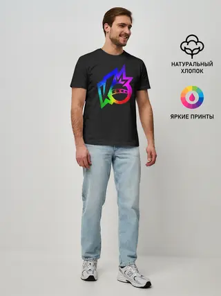 Мужская базовая футболка / Knockout city. Rainbow logo