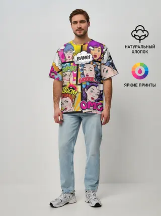 Мужская футболка оверсайз / POP ART