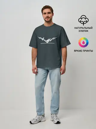 Мужская футболка оверсайз / Гора наоборот