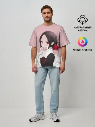 Мужская футболка оверсайз / Kaguya Flower