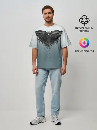 Мужская футболка оверсайз / Crow