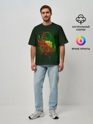 Мужская футболка оверсайз / Медуза Горгона