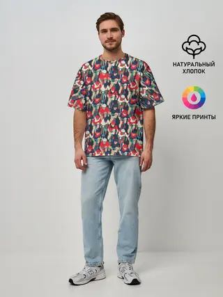 Мужская футболка оверсайз / Велогонка