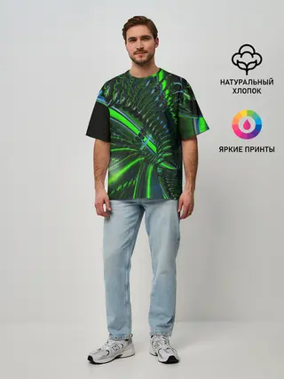 Мужская футболка оверсайз / DIGITAL NEON GREEN