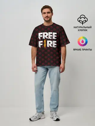 Мужская футболка оверсайз / FREEFIRE | PATTERN GARENA