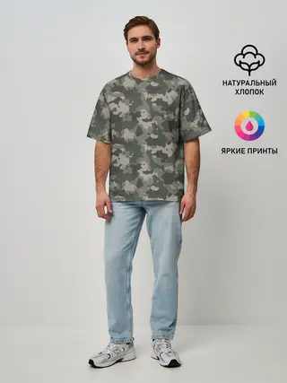 Мужская футболка оверсайз / Классический камуфляж