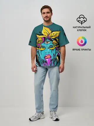 Мужская футболка оверсайз / Девушка трип