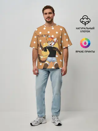 Мужская футболка оверсайз / Furry fox guy