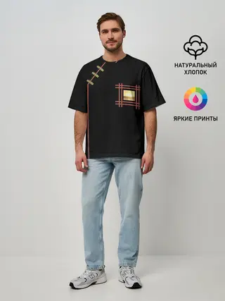 Мужская футболка оверсайз / Солнце в сердце