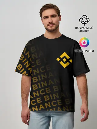 Мужская футболка оверсайз / BINANCE / БИНАНС / БАНАН