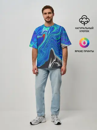 Мужская футболка оверсайз / КИСЛОТНЫЙ АКРИЛ