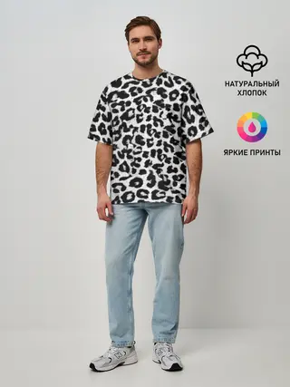 Мужская футболка оверсайз / Снежный Барс