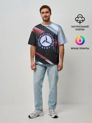 Мужская футболка оверсайз / MERCEDES high speed collection