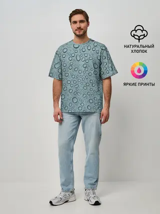 Мужская футболка оверсайз / Капли.