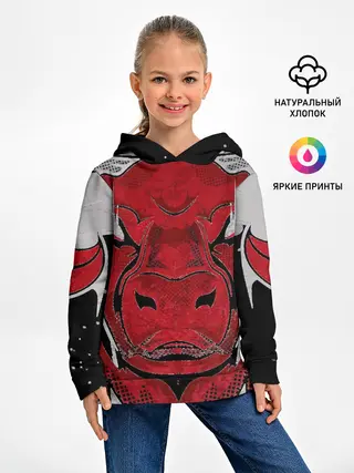 Детское худи / Красный бык