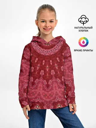 Детское худи / Красно-розовый калейдоскоп