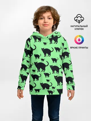 Детское худи / Кошки черные