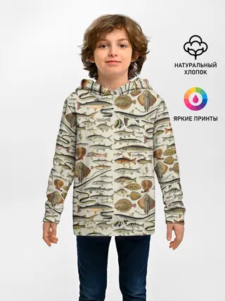 Детское худи / рыбный паттерн