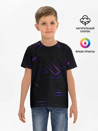 Детская базовая футболка / Неоновая абстракция