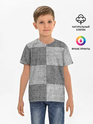 Детская базовая футболка / Denim Patchwork
