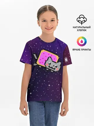Детская базовая футболка / Nyan Cat