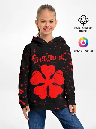 Детское худи / ЧЕРНЫЙ КЛЕВЕР АНИМЕ,