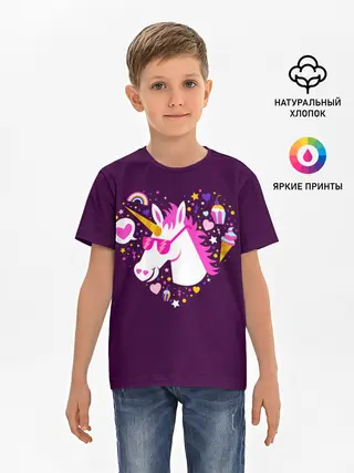 Детская базовая футболка / Единорог