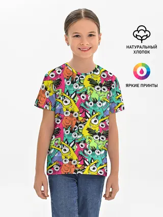 Детская базовая футболка / Весёлые монстры
