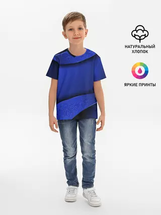 Детская базовая футболка / 3D BLUE Вечерний синий цвет