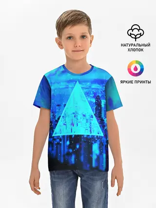 Детская базовая футболка / ГОРОД В НЕОНЕ