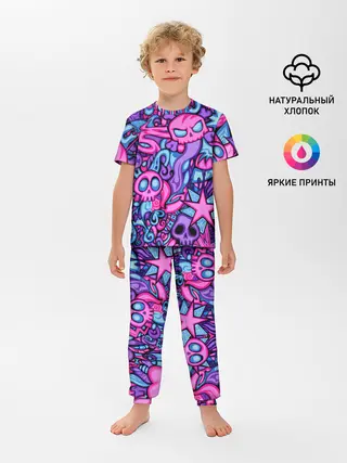 Детская пижама с брюками / Граффити монстры