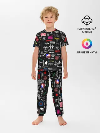 Детская пижама с брюками / ЛОГОТИПЫ РОК ГРУПП | PATTERN