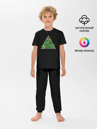Детская пижама с брюками / Листва в треугольнике